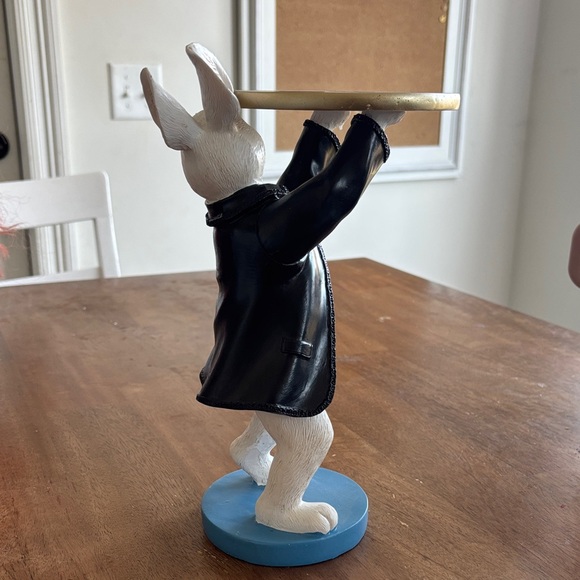 White Rabbit Figurine with Black Jacket - Picture 2 of 4
